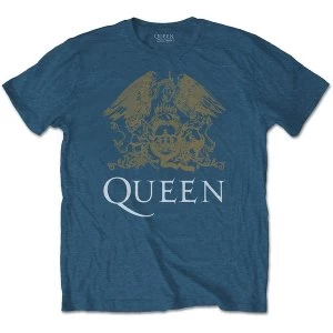 Image of Queen - Crest Unisex XX-Large T-Shirt - Blue