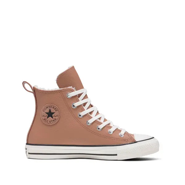 Image of Kids Chuck Taylor All Star Hi Warm Winter Leather High Top Trainers