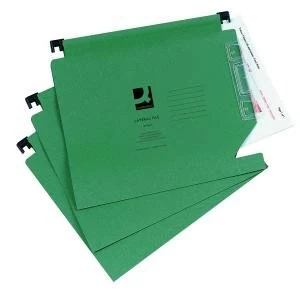 Image of Q-Connect 15mm Lateral File Manilla 150 Sheet Green Pack of 25 KF01184