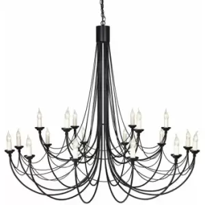 Image of Loops - 18 Bulb Chandelier Hanging Pendant LIght Black LED E14 60W Bulb