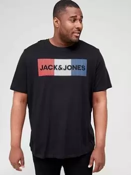Image of Jack & Jones Big & Tall Core Logo T-Shirt - Black