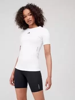 Image of adidas Tech Fit Train Tee - White/Black, Size S, Women