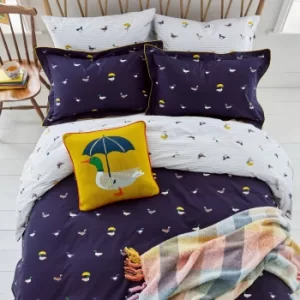 Image of Joules Ducks March Single Duvet Cover Set, Navy