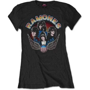 Image of Ramones - Vintage Wings Photo Womens Medium T-Shirt - Black