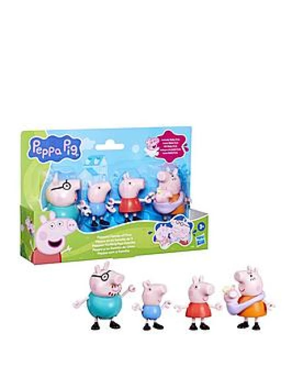 Image of Peppa Pig Peppa's Family of Five Figure Set Pink