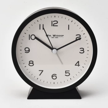 Image of WM WIDDOP Round Alarm Clock with Flat Base - Black
