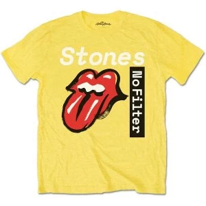Image of The Rolling Stones - No Filter Text Unisex Small T-Shirt - Yellow