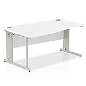 Image of Impulse Cable Managed 1600 Left Hand Wave Desk White