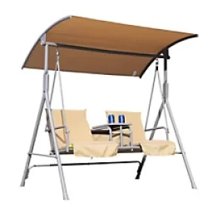 Image of Outsunny Swing Chair 84A-057 Steel, Polyester, Oxford Beige