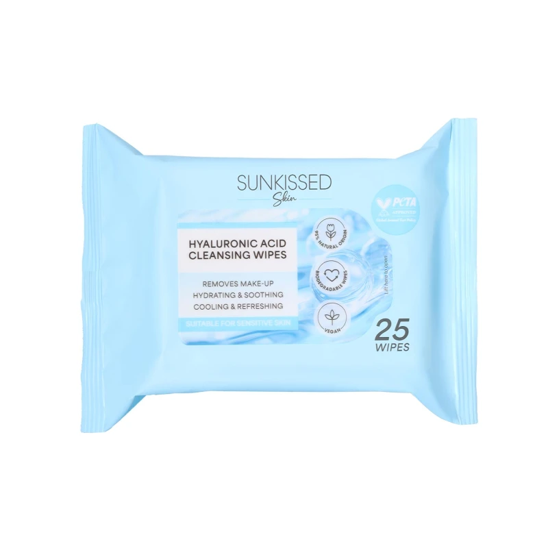 Image of Sunkissed Skin Hyaluronic Acid Cleansing Wipes - 25 Pieces
