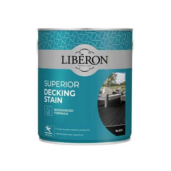 Image of Liberon Superior Decking Stain LIB126123 Colour: Black