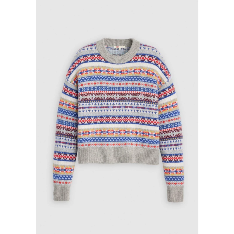 Image of Levis Womens Ines Fairs Crew Neck Jumper Les Fairisle female 8 (XS)