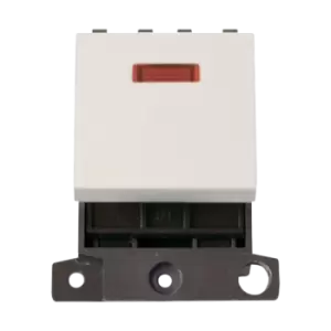 Image of Click Scolmore MiniGrid 20A Double-Pole Switch Module & Neon Polar White - MD023PW