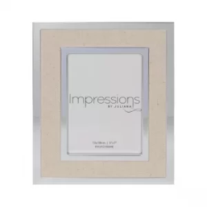 Image of 5" x 7" IMPRESSIONS Silver Finish Frame with Canvas Border