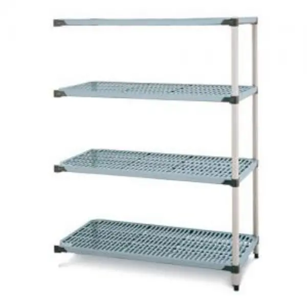 Image of ESE Direct Metromax Q Polymer Shelving, Static, 4 Shelves, Extension, 1590 H x 1525 W x 610 D (mm) 373040 Coldroom Shelving