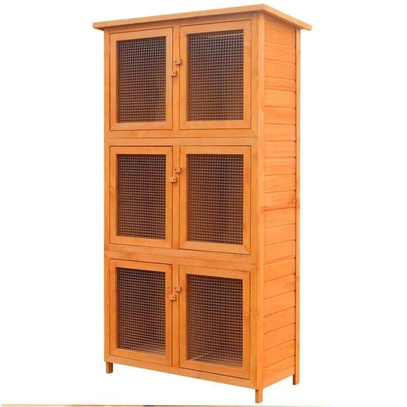 Image of VIDAXL Animal Rabbit Cage 6 Rooms Wood Vidaxl 170347