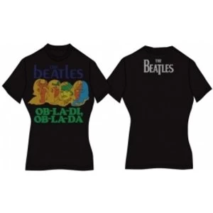 Image of The Beatles Rooftop Ladies Black T Shirt Medium