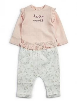 Image of Mamas & Papas Hello World Jog Set 2 Piece Baby Girls