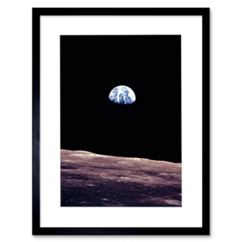 Image of Artery8 Nasa Space Photo Planet Earth Lunar Surface Moon Framed Wall Art Print
