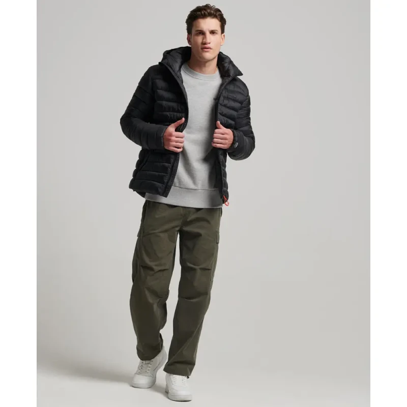 Image of Superdry Hooded Puffer Jacket Superdry Fuji Sport Noir Male S