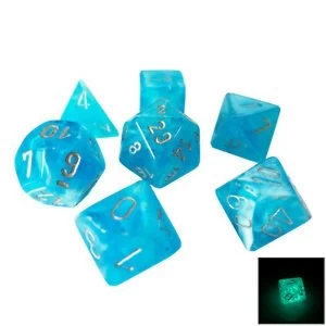Image of Chessex Poly 7 Dice Set: Luminary Sky With Silver