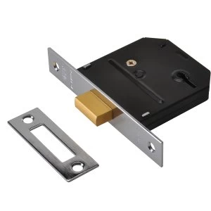Image of Union ES-DL Essentials 3 Lever Mortice Deadlock Polished Brass 65mm 2.5" Visi