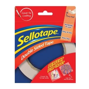 Image of Sellotape 12mm x 33m Double Sided Tape Pack of 12