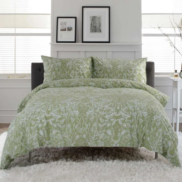 Image of Deyongs Secret Garden 200TC Cotton Rich Duvet Set Sage Single