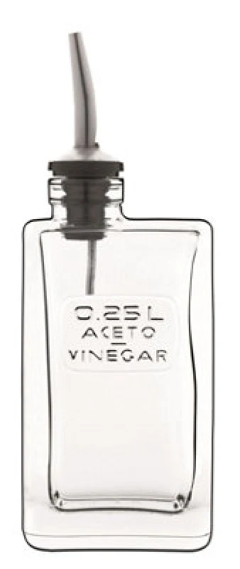 Image of Luigi Bormioli Optima' Soda Lime Glass Vinegar Bottle with Pourer - 250ml Clear