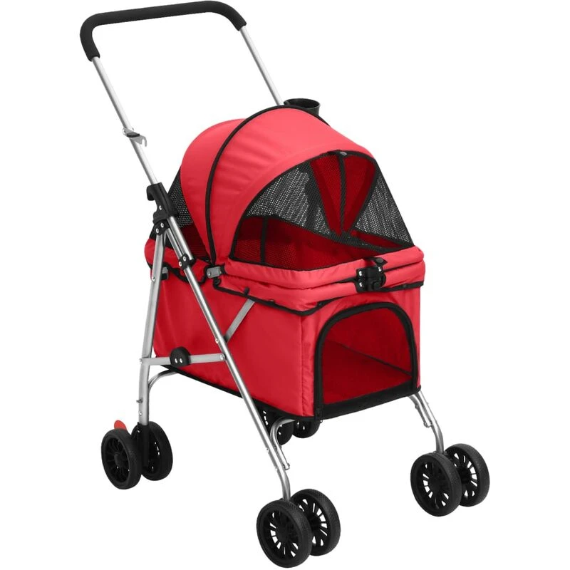 Image of VIDAXL Vidaxl - Folding Dog Stroller Red 76x50x100cm Oxford Fabric 8720845735210
