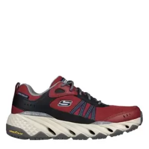 Image of Skechers Leather Overlay Lace Up Ou - Red