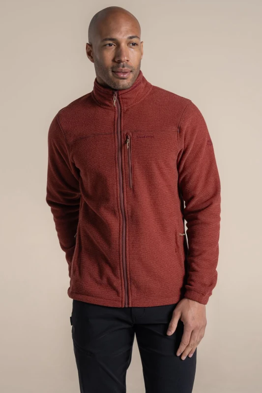 Image of Craghoppers Craghoppers Men Souther Jacket Full-Zip Insulating Active Fleece in Red Size: Small Red S Male 5063260131483
