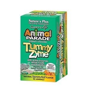 Image of Natures Plus Animal Parade Tummy Zyme Childrens Chewable Tropical Fruit Flavour 90 Tabs