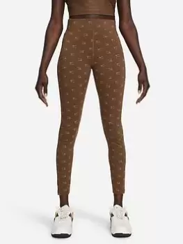 Image of Nike Air NSW High Rise Tights - Brown, Size S, Women