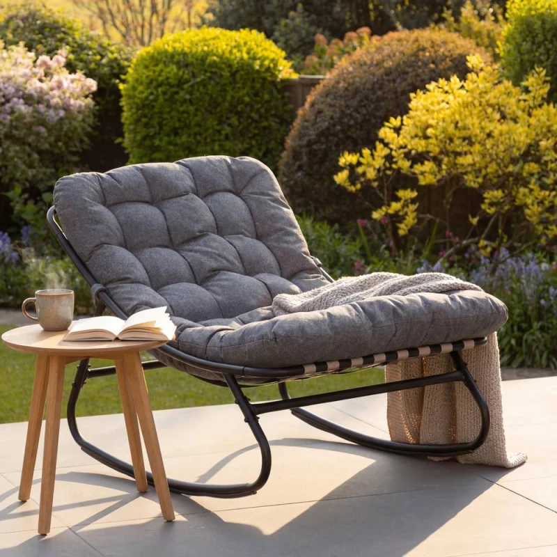 Image of Artemis Home Solace Outdoor Rocking Chair in Grey Grey Unisex