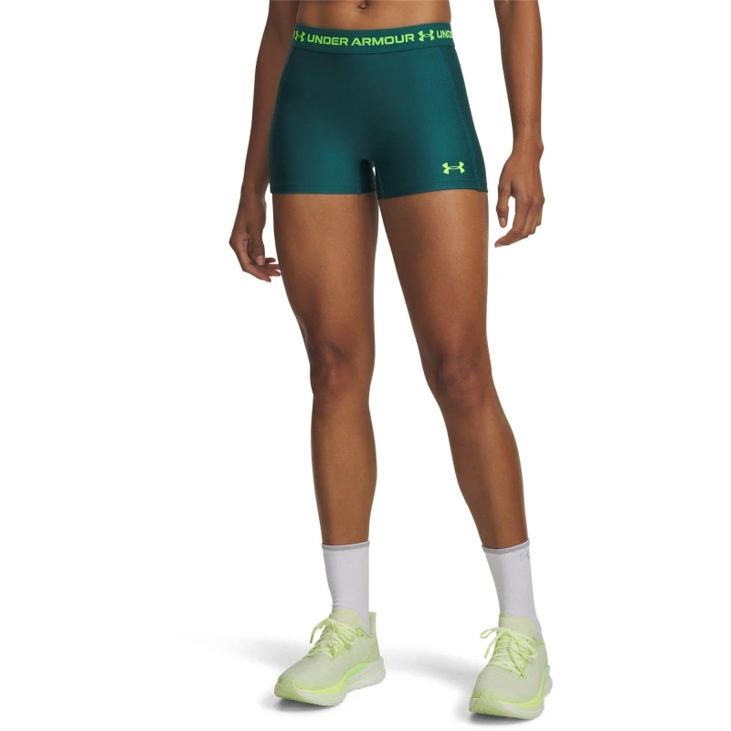 Image of Under Armour Womens Heatgear Performance Gym Shorts R Green/H Green female 12 (M)