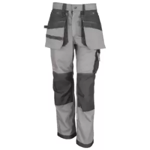 Image of Result Workguard Mens X-Over Heavy Work Trousers (XS) (Grey/Black)