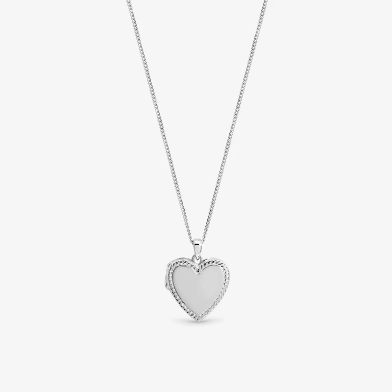Image of Inicio Personalised Heart Locket - Gift Pouch Silver female One Size