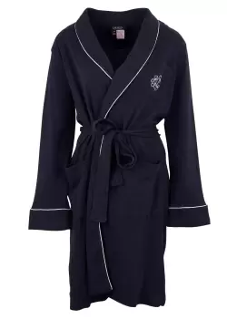 Image of Ralph Lauren Sleep Womens Classic Quilted Collar Robe In Navy