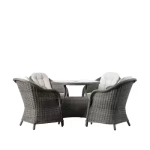 Image of Crossland Grove Louis 4 Seater Round Dining Set - Grey