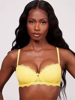 Image of Boux Avenue Leah Balconette Bra - Lemon, Lemon, Size 32E, Women