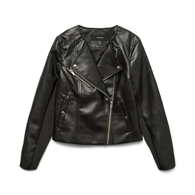 Image of Vero Moda Riley Faux Leather Jacket Black female 8