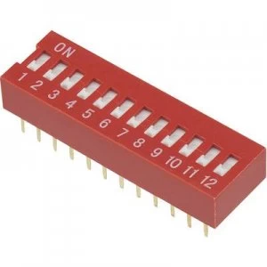 Image of DIP switch Number of pins 12 Slide type TRU COMPONENTS DSR 12