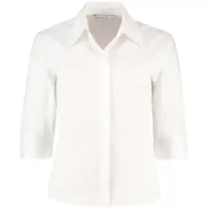 Image of Kustom Kit Ladies Continental 3/4 Length Sleeve Blouse (8 UK) (White)