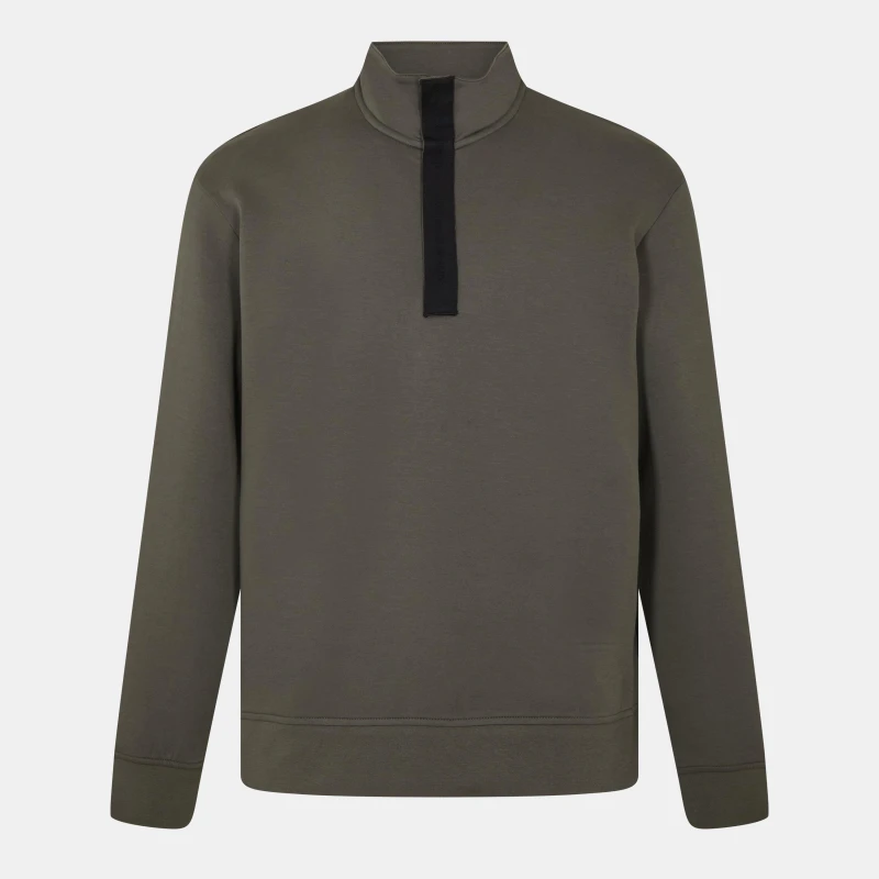 Image of Armani Exchange Mens Quarter Zip Pullover Khaki U8144 male S