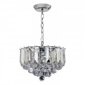 Image of 3 Light Ceiling Pendant Chrome, Clear Acrylic, E14