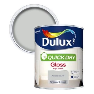 Image of Dulux Quick Dry Goose Down Gloss High Sheen Paint 750ml
