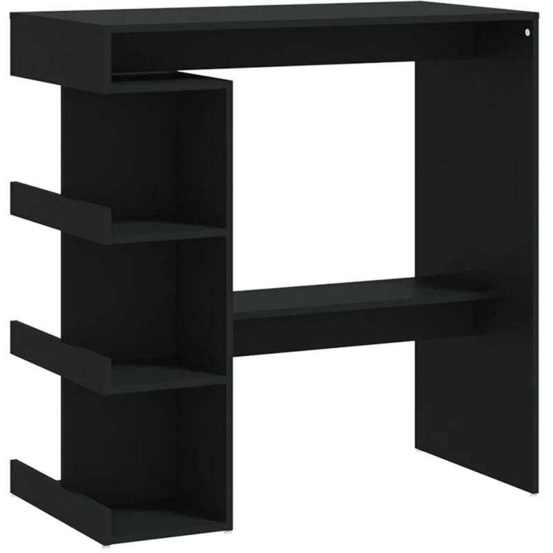 Image of VIDAXL Vidaxl - Bar Table with Storage Rack Black 100x50x101.5cm Engineered Wood 8720286834152