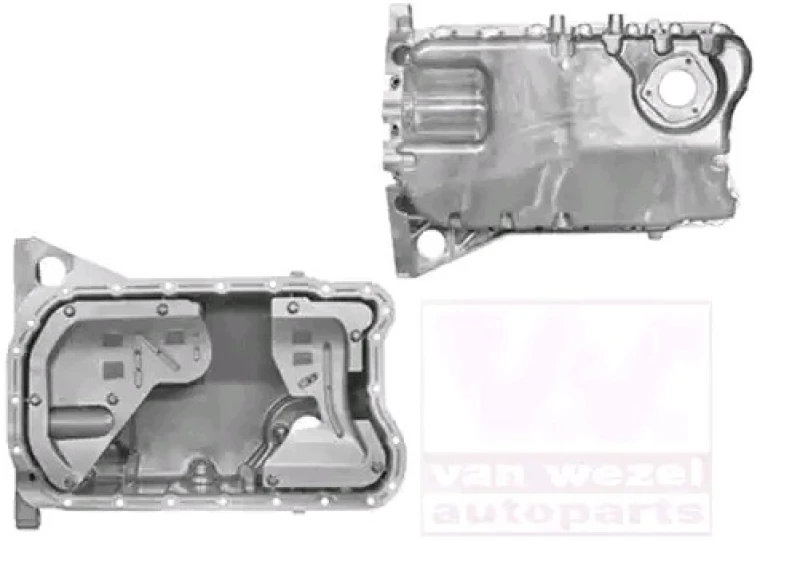 Image of VAN WEZEL 5888078 Oil Sump with bore for oil-level sensor, with oil drain plug Oil Pan (592)