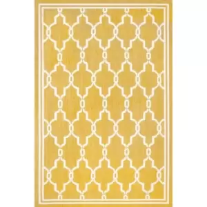Image of Terrace Spanish Tile Flatweave Outdoor Indoor Gold Rug in 80 x 150cm (2'6''x5'0'')